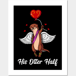 His Otter Half Matching Valentines Day Girlfriend Posters and Art